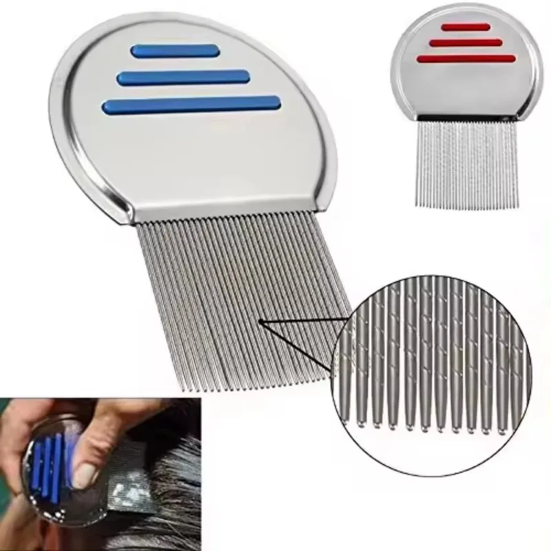 RTS Factory Stainless Steel Terminator Lice Comb Kids Hair Rid Headlouse Super Density Teeth Remove Nits Comb Nit Free