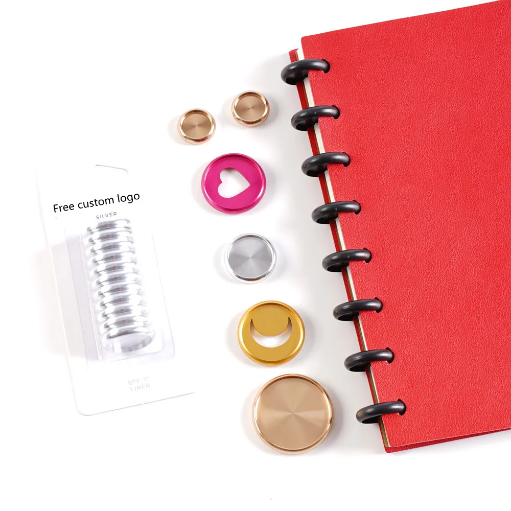 Metal Glitter Disc Rings for Discbound Notebooks Mushroom Holes The Happy Planner Binding Rings Discs Expansion Ring