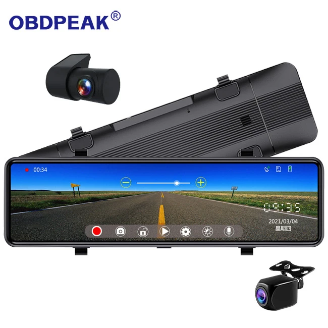 
Dual Lens HD 1080P Dash Cam Streaming media Rearview Mirror Car Camera Night Vision 24H Parking Surveillance Car Video Recorder 