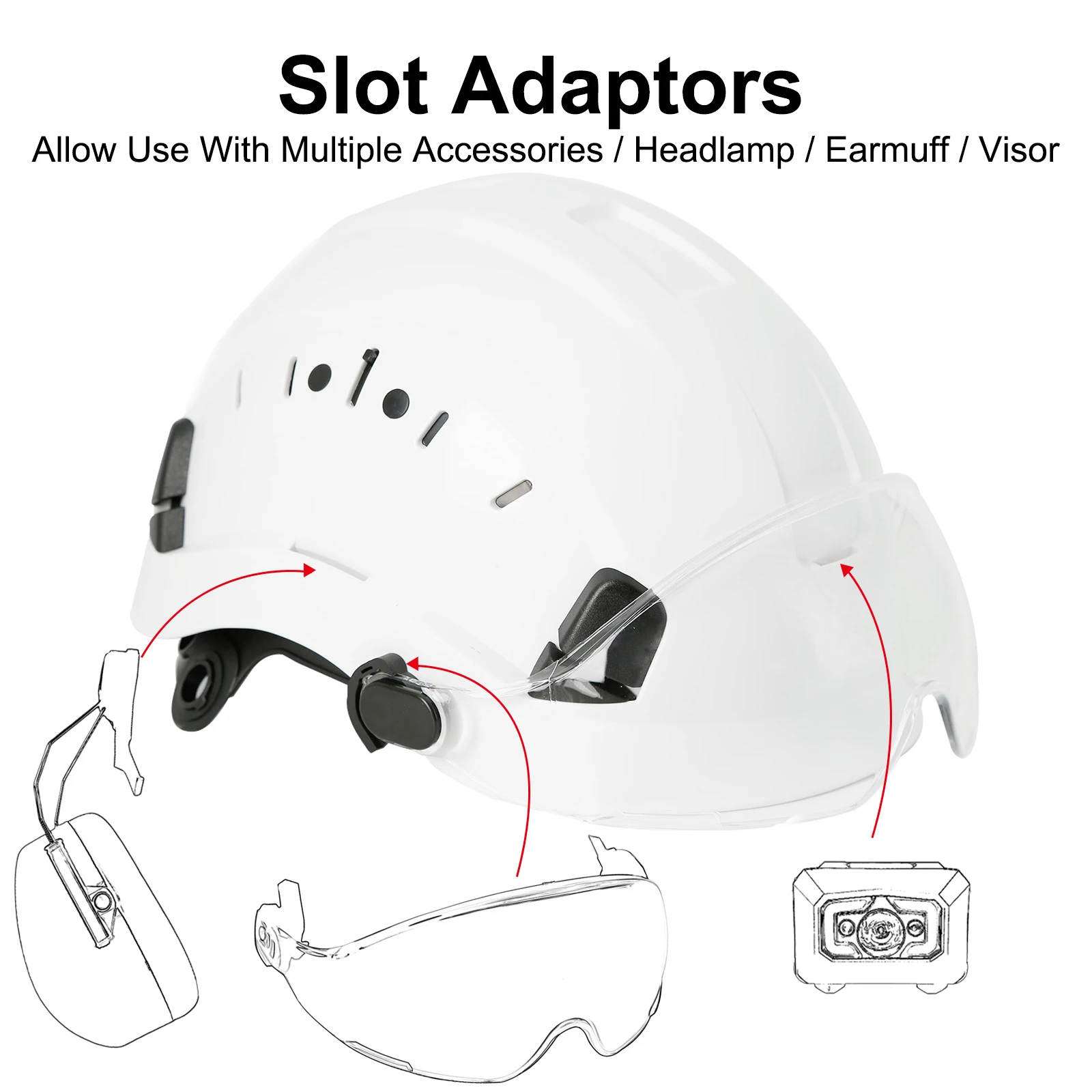 Safety Helmet with Goggles ABS Construction Work Cap Protective Hard Hat for Climbing Riding Outdoor Working Rescue Helmets