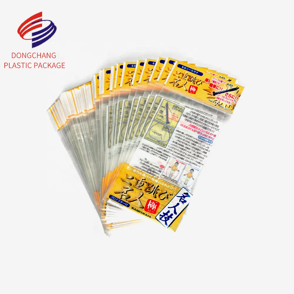 custom packaging OPP Poly bag With Printing Card Header transparent bag