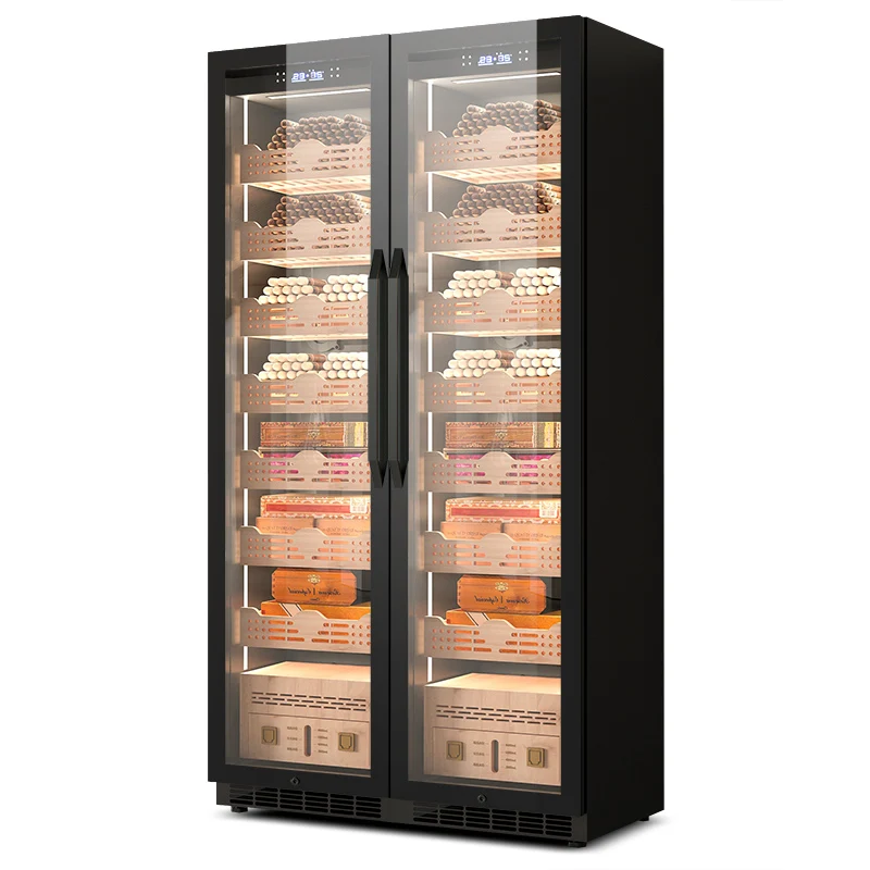 NUELEAD Commercial Double Door 545L/760L Best Electric Cigar Cabinet For Sale
