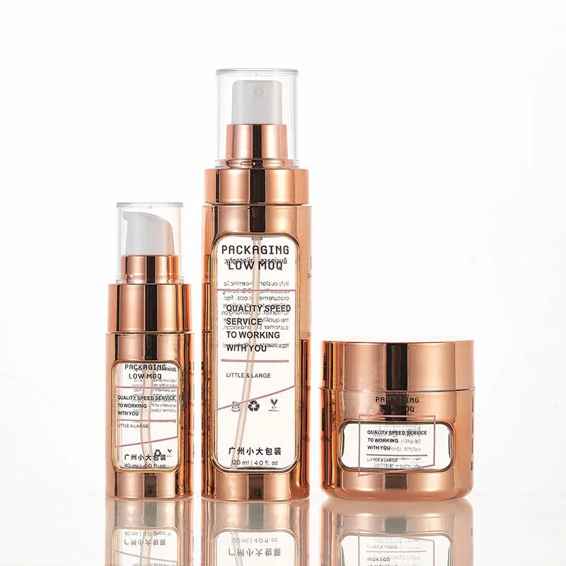 Plastic Spray Bottle Large Stock Empty Spray Bottle Shiny Rose Gold for Disinfection Spray 40ml 120ml 60 Ml Skin Care Packaging