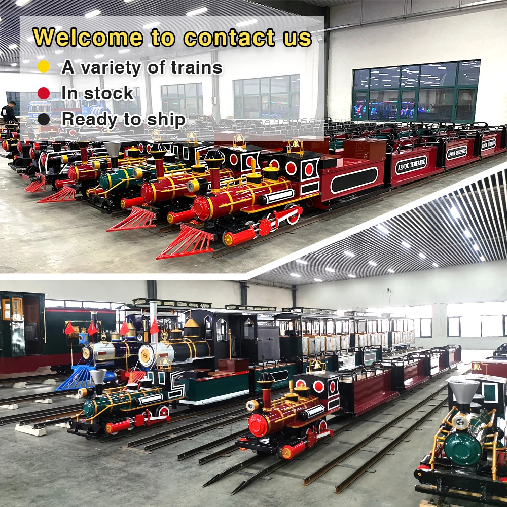 Fiberglass Body Children Used Fairground Rides Kids Mini Track Train