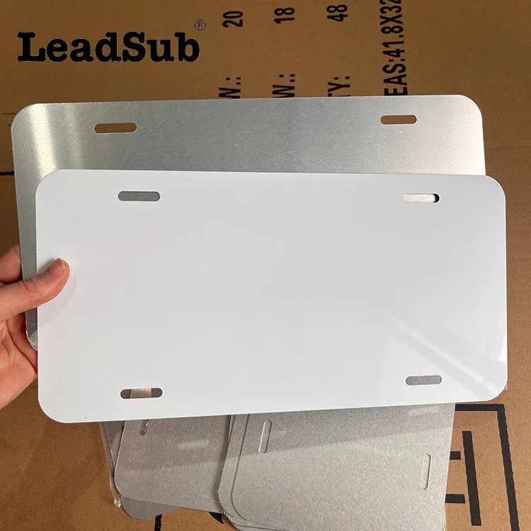 Customize Size Decor Car Tag Blanks Diy White Blanks 6'*12' Aluminum Sublimation License Plate Car Number Plate Frame