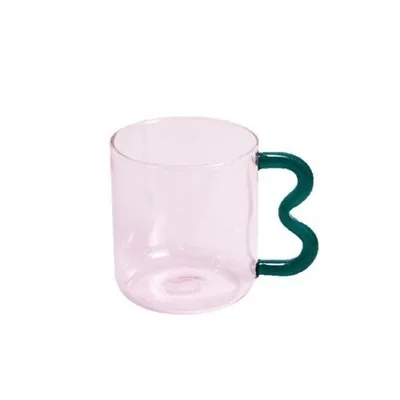 New arrival  Tint glass coffee mugs drinking glass with shaped handle High borosilicate glass cup large capacity cups