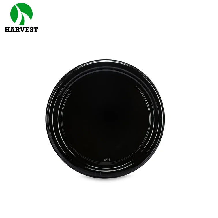 12 Inch Black Plastic Disposable Food Serving Platters With Clear Dome Lids,Serving Round Trays For Party