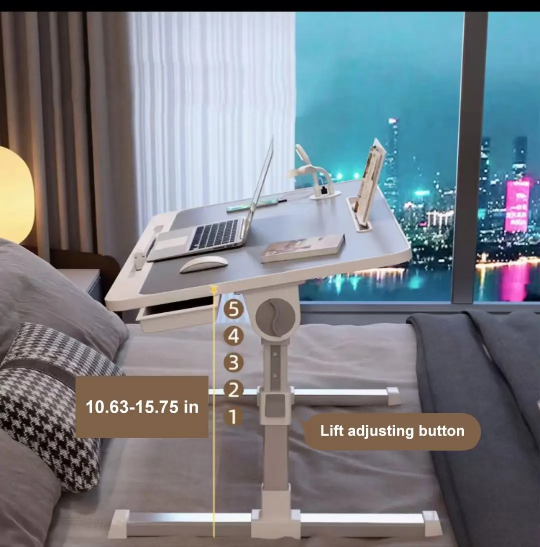 Adjustable Aluminum Folding Laptop Notebook Computer Cooling Bed Desk Table Stand Tray Extendable