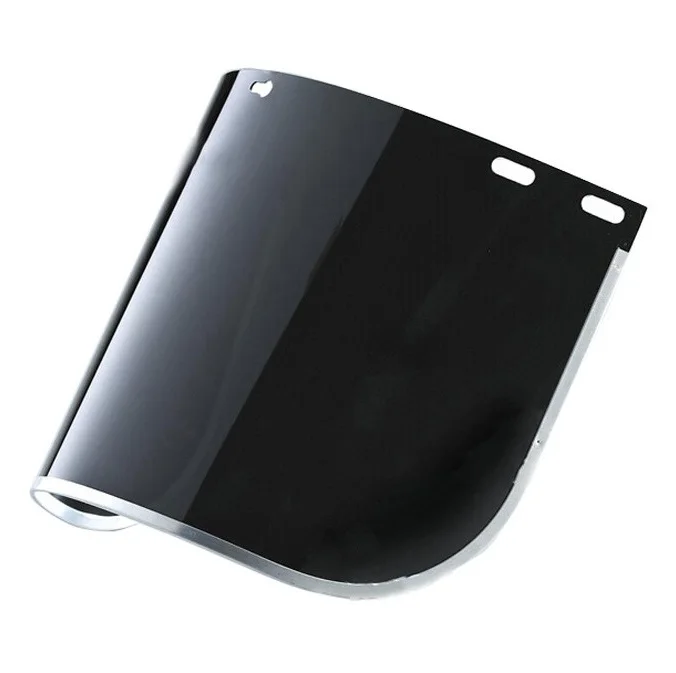 Anti fire heat resistant industrial welding UV IR safety protective black Polycarbonate face shield visor for helmet headgear