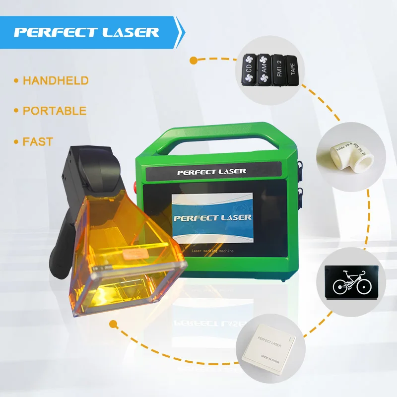 Perfect Laser-20w 30w Mini handheld Laser Markers Portable Fiber Laser Metal  Marking Machine For Heavy Object Car Price
