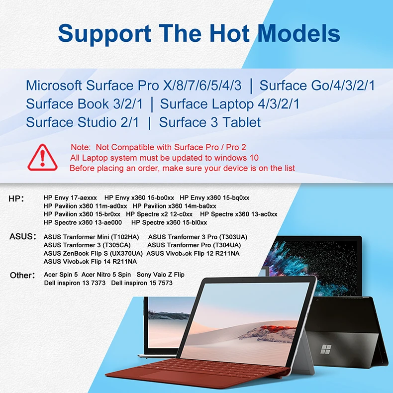 YKS Stylus Pen Compatible for Surface Laptop/Book 3/2/1, Surface Go 2/Go Tablet Pen with Real-time Writing