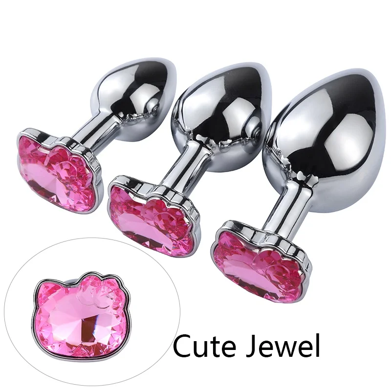 Adult Product Jewelry Stainless Steel Heart Diamond Vagina Metal Sex Toys Anal Butt Plug For Women Men Couple