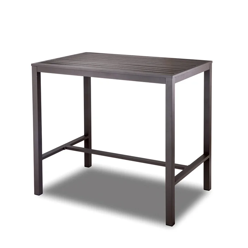
Modern Coffee House Bar High Garden Dining Plastic wood top bar table with bar chairs 