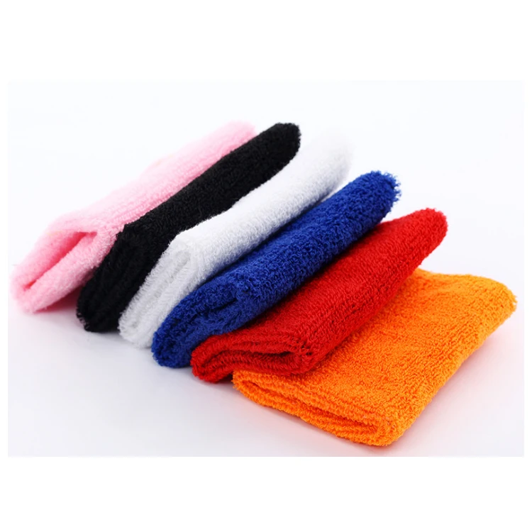 Wholesale Colorful Custom Embroidery Non Slip Adjustable Terry Sweatband Hand Band Cotton Wristband