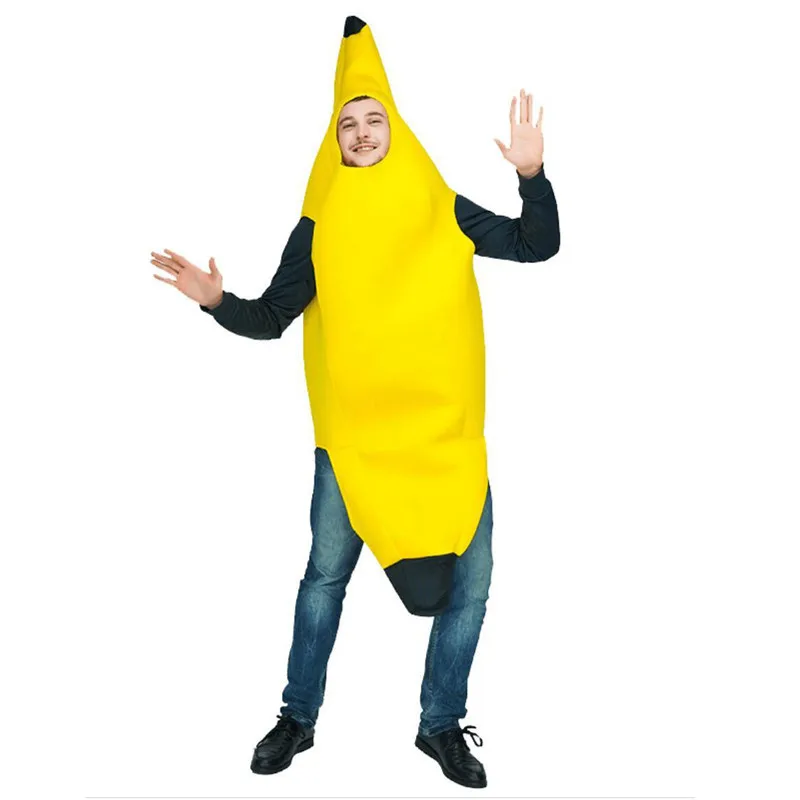 Banana Costume for Adults Men Women Teenagers Funny Appealing Banana Halloween Costume Fruit Outfit