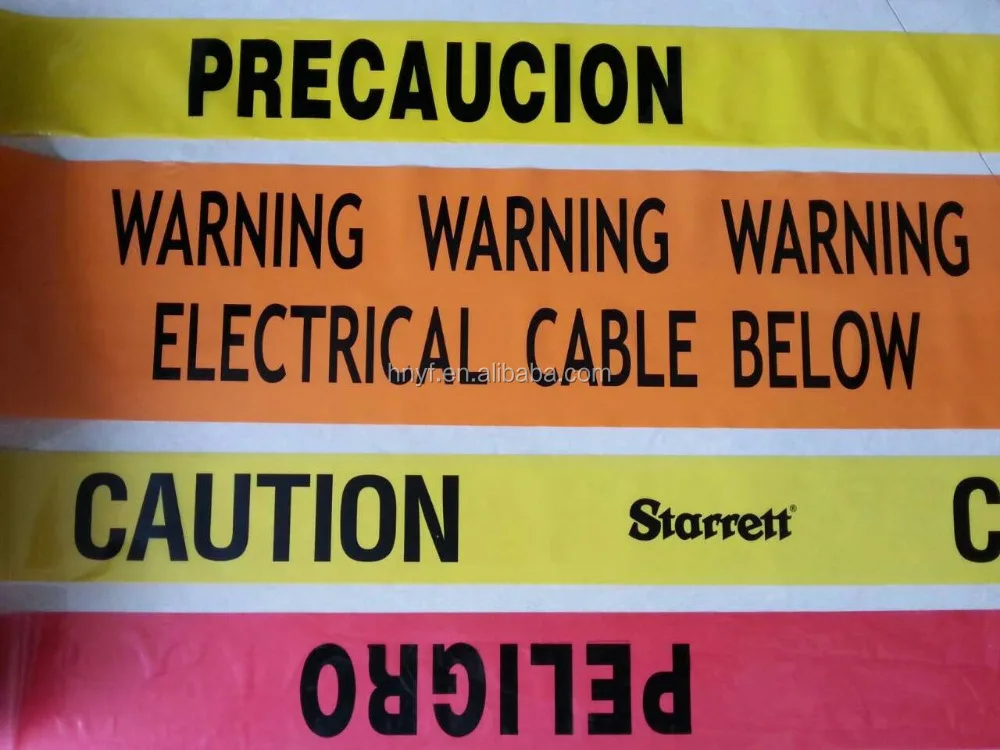 Red and White Warning Barrier Tape 7.5cm Underground LDPE 300m Supplier Marking Black and Yellow China Factory C