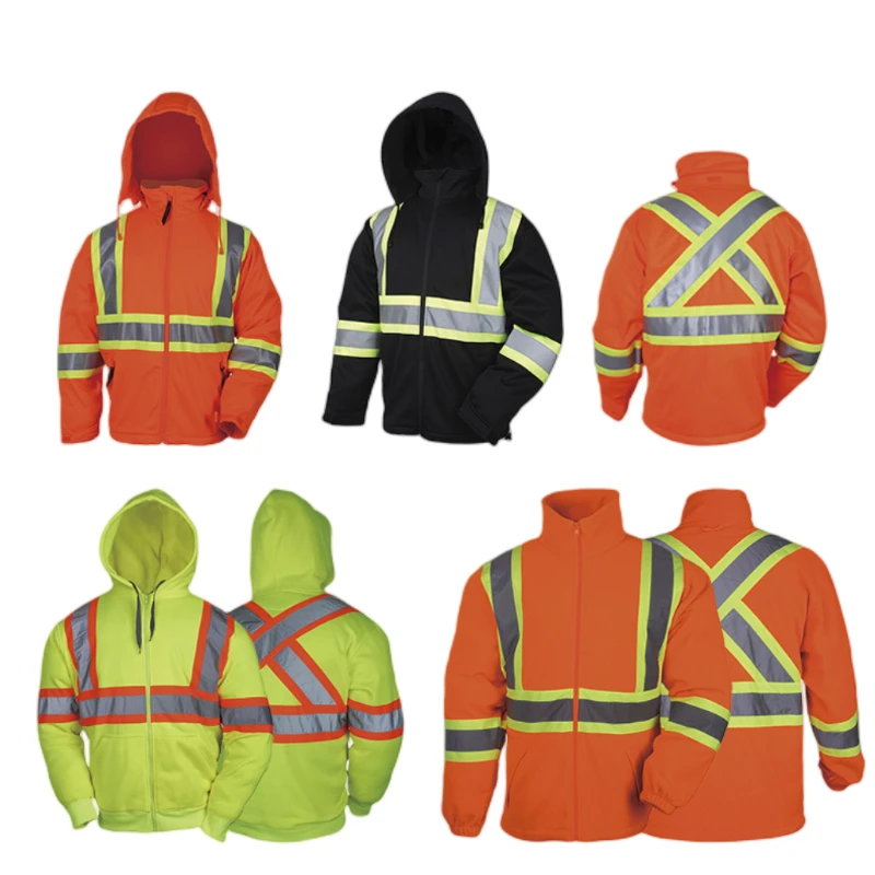 Custom High Visibility Safety Fireproof Sweatshirt Orange Pullover Hi Vis Viz Hoodie
