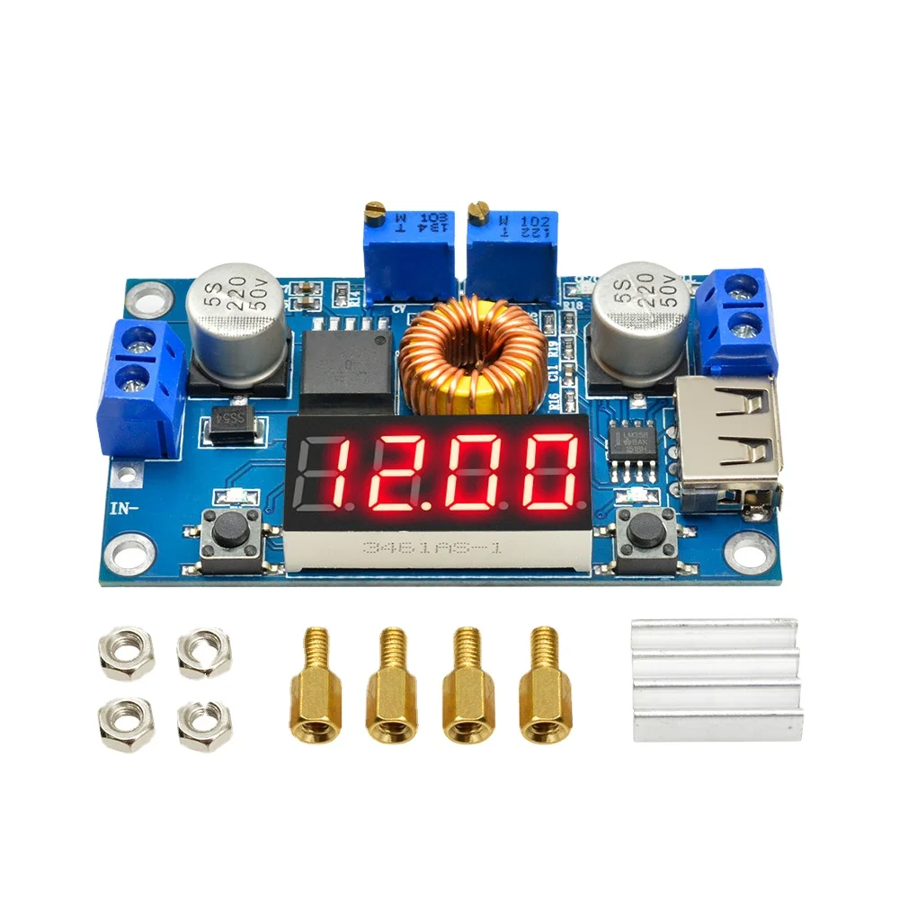 Factory price 5A XL4015 CC/CV LED Power Step-down Module W/ USB Voltmeter  Drive Lithium charger Step-down Module