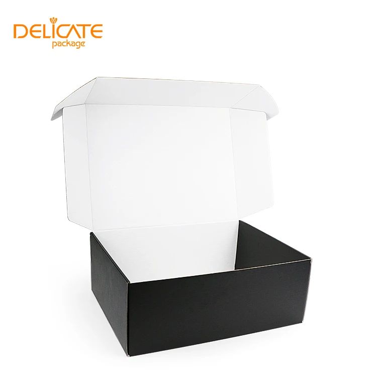 Free Sample Hot Sale Wholesale Custom Logo Black Small Factory Mail Print Box Clothing Shoes Courier Box