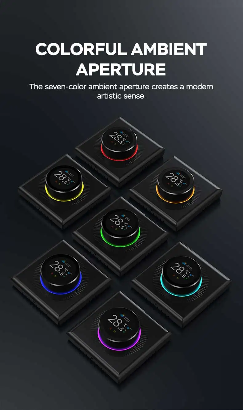 Modern 5A Smart TFT Knob WiFi Thermostat TUYA App Compatible with Alexa Google Assistant Seven Color Water Heating/Gas Boiler