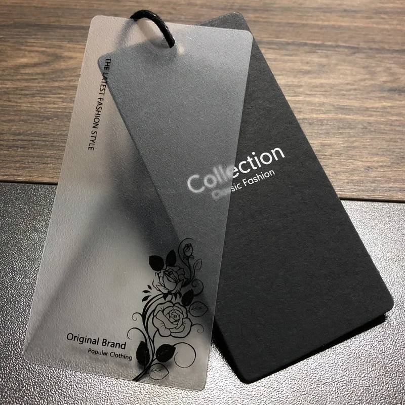 Luxury Custom New Label Design Black Cardboard Paper Clothing Hang Tags Garment Tags With String For Jeans Manufacture
