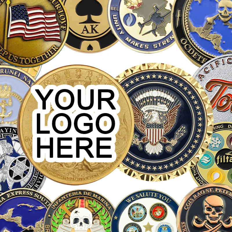 Personality Custom Your Own Logo  Challenge Coins Manufacturer 3D Zinc Alloy Gold Silver Metal Enamel Collection Custom Coins