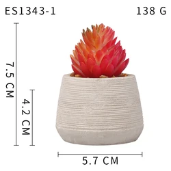 ES1343  Artificial cement potted succulents,  interior decoration for office bedroom desktop Artificial succulent plant
