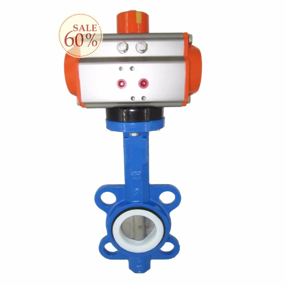 Double-Acting SS304 DN50 Water Connection Pneumatic Butterfly Valve With Actuator Valves Product