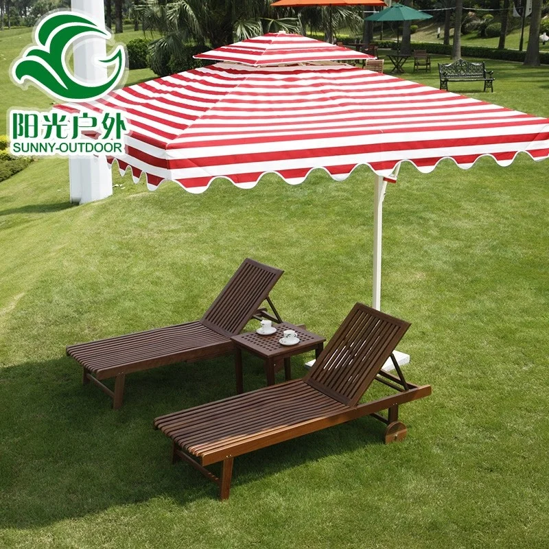 Sun Beds Outdoor Furniture Wooden Lounger  Chair  Beach Lounger Chairs For Pool