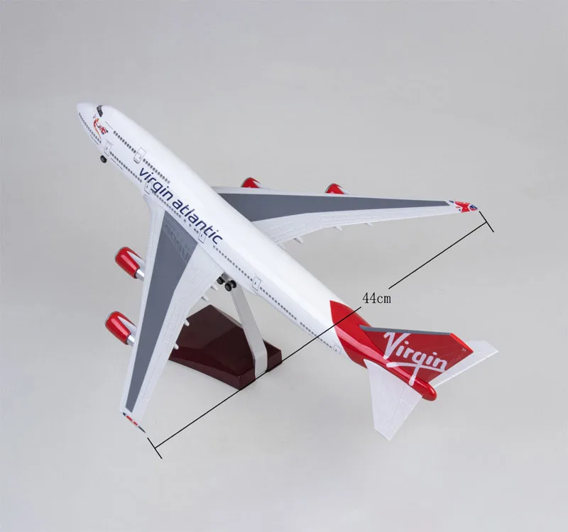 1:150 Scale 47CM Virgin Atlantic Airways Boeing 747-400 Aircraft Model Civil Aviation Passenger Aircraft Simulation Decoration