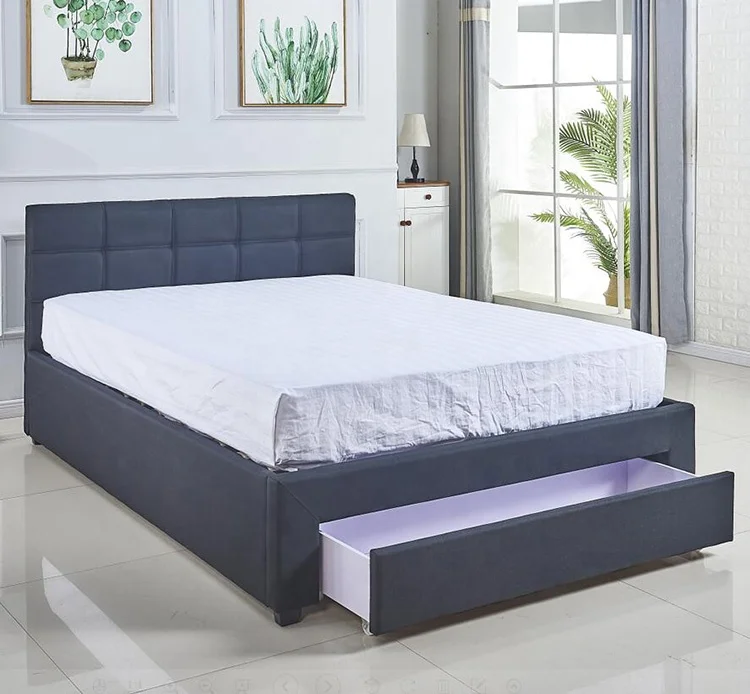 Queen Upholstered Storage Platform Bed Double Bed