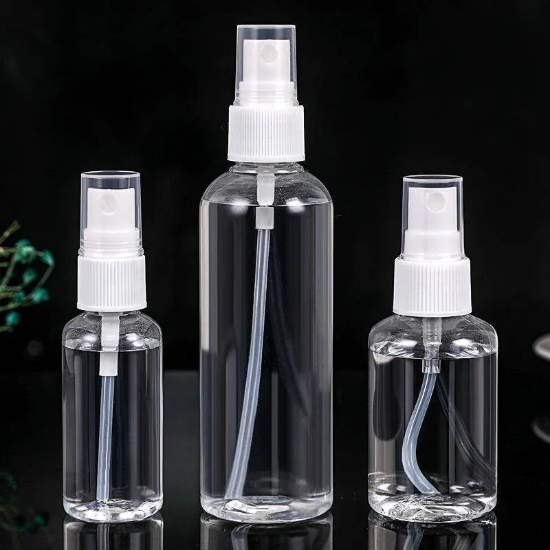 Alcohol Spray Botol Plastik Pet Bottles Empty PET Pabrik Plastic 20ml 30ml 50ml 60ml 100ml Screen Printing Cosmetic Packing