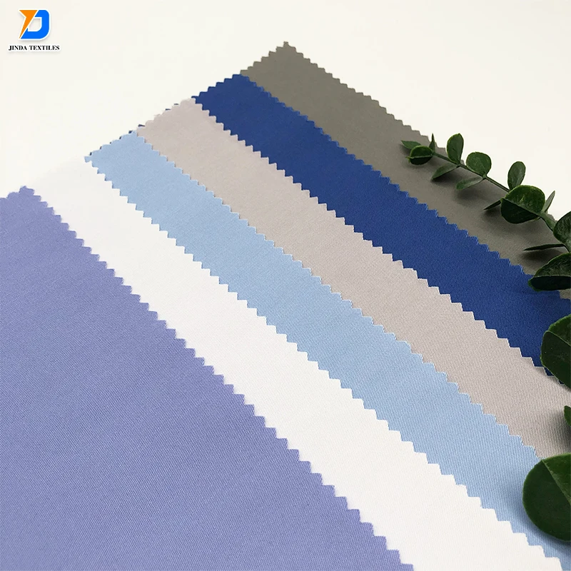 Jinda Textiles 100% cotton combed Ring Spun mini twill fabric with solid colors 155gsm for shirting uniform