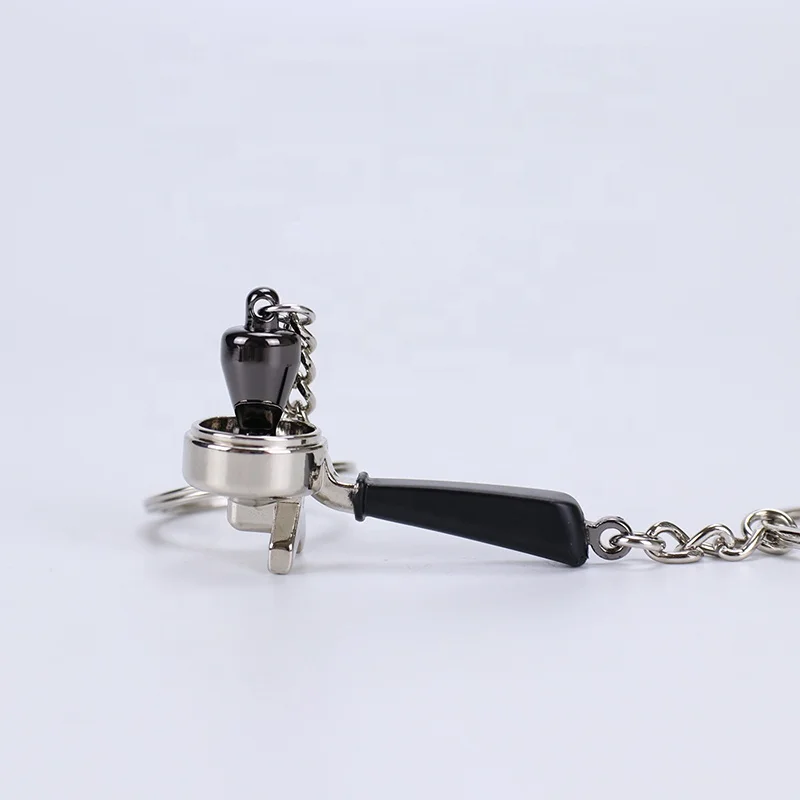 Custom Barista Gift Luxury Espresso Accessories Wholesale Self Defense Sublimation Metal Coffee Keychain Set