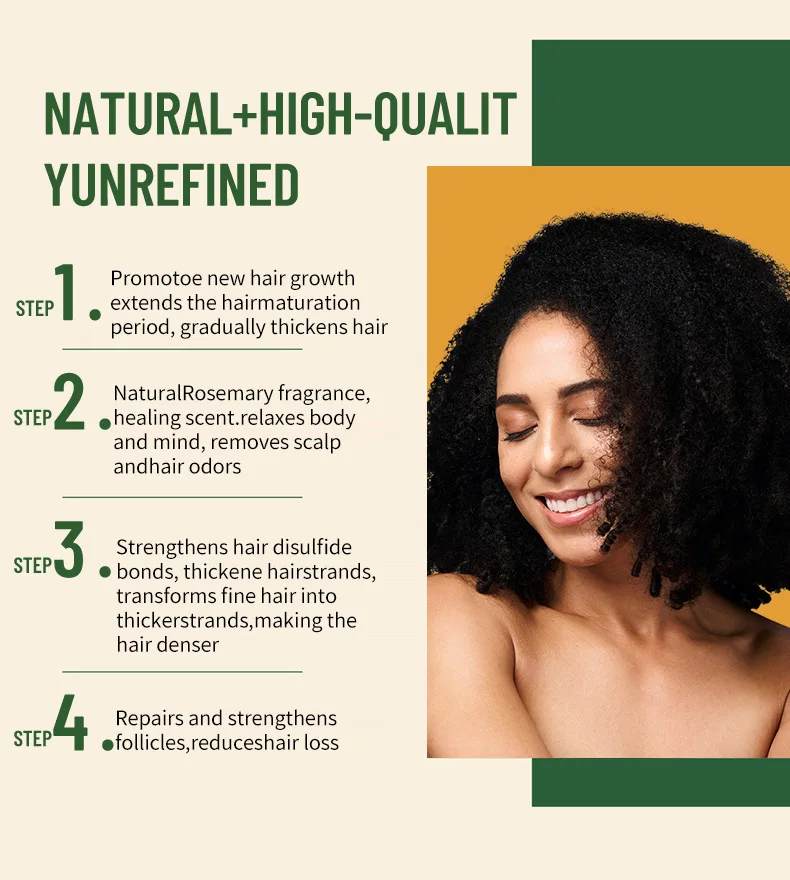 Private Label Hair Care 100% Natural Herbal Organic Wholesale Loss Treatment Rosemary Batana Oil Growth Serum for Hair