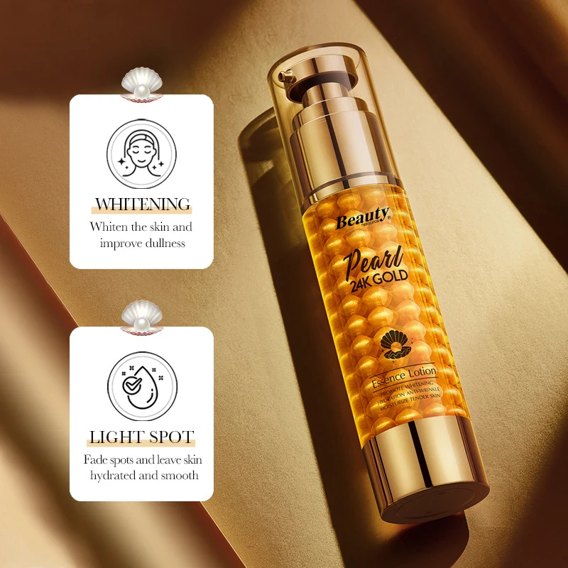 lotion pump bottle Brightening 24k gold pearl skin lightening collagen moisturizing cream for face oem firming face cream