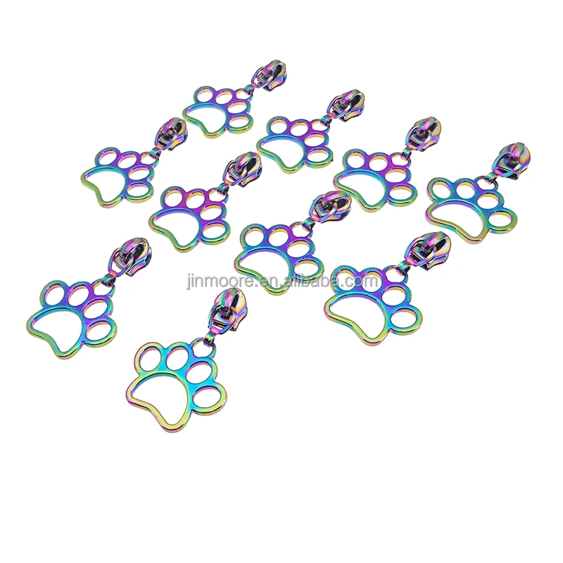 #5 Paw Print Zipper Pulls Bag Cloth Purse Zipper Yards Puller Wholesale