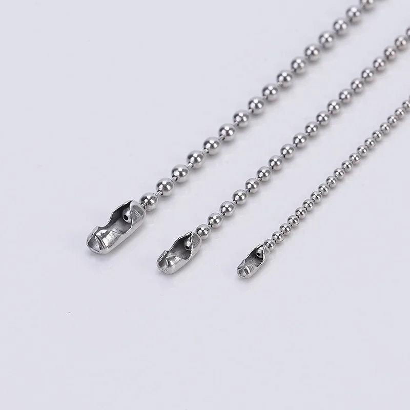 Wholesale Factory Price 1.5MM/2MM/2.4MM Bead Chain Round Bead Chain Tag Bead Chain Hanging Tag Toy Doll Chain Accessories