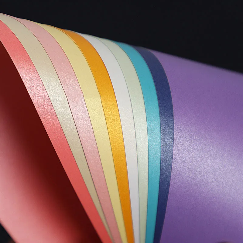 Factory Wholesale 250gsm A4 Size Color Cardboard Double Sided Pearl Paper