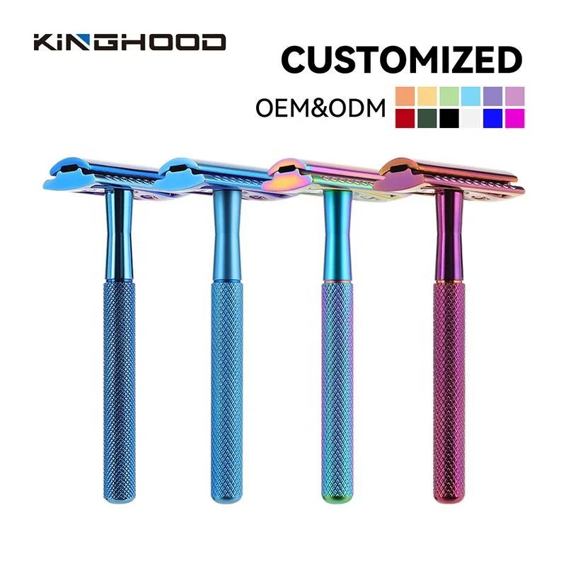 High Quality Manual Reusable Brass rasierhobel Eco Double Edge Safety Razor With Stand