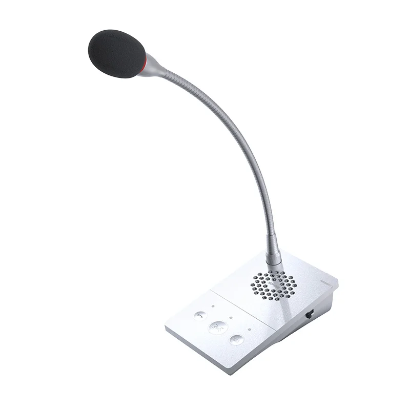 Silver Window Bank Counter 2 Way Intercom With 3 Button window intercom for counter in hospital