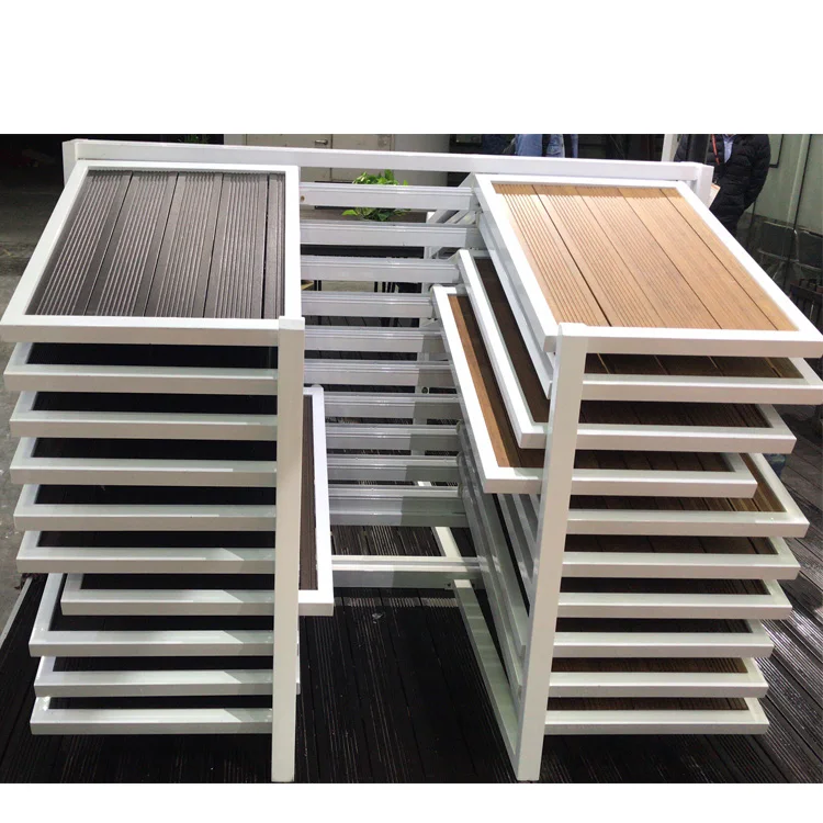 Slanting Type Double Rows Sliding Tile Showroom Display Tile Store Display Tile Exhibition Rack