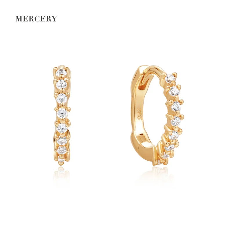 Mercery Women Fine Jewelry 14K Solid Gold Huggie Earrings Set  Beautifully Designed  Luxury Diamond Jewelry Earrings