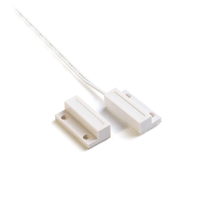 White Color Square ABS Shell Surface Mounted NO/NC/COM Magnetic Door Sensor For Security Alarm Systems