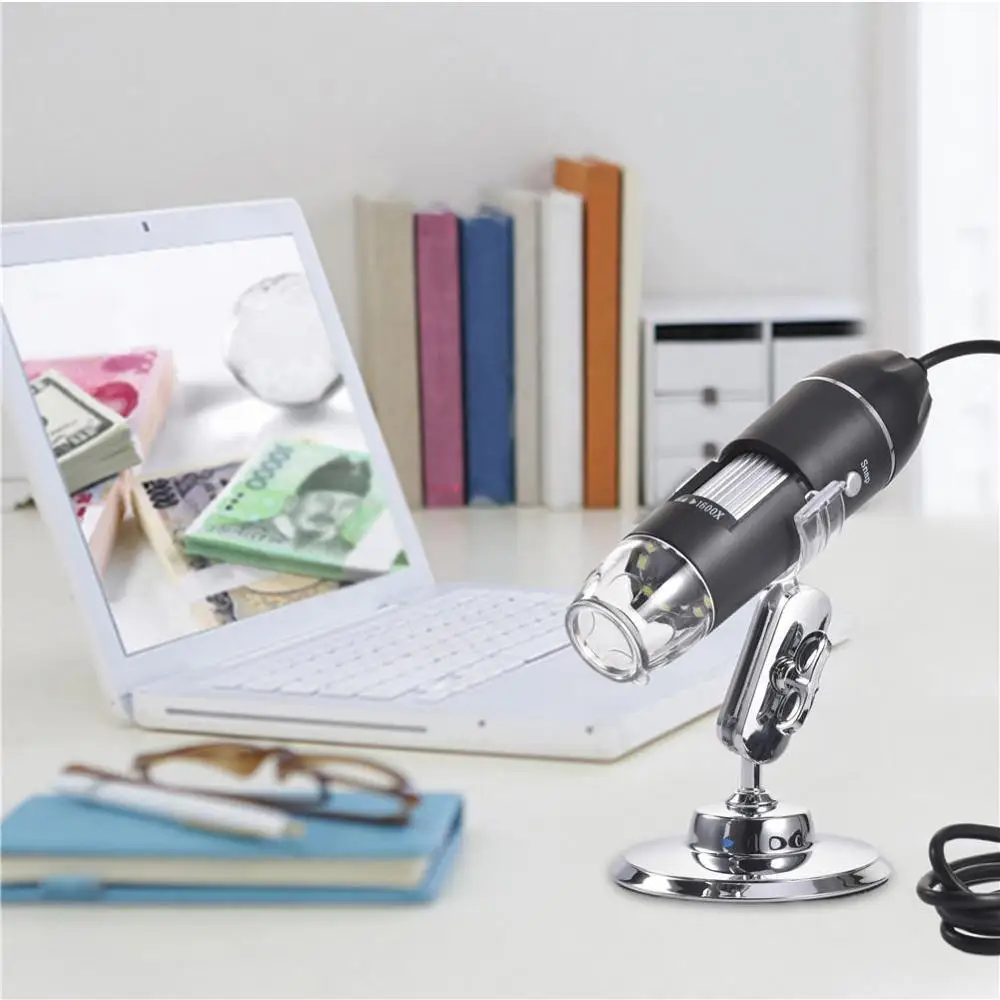 3 in 1 1600X Digital USB  Microscope Magnifier Camera 8 LED with Metal Stand Type-C/Micro For Android phone Digital Microscope