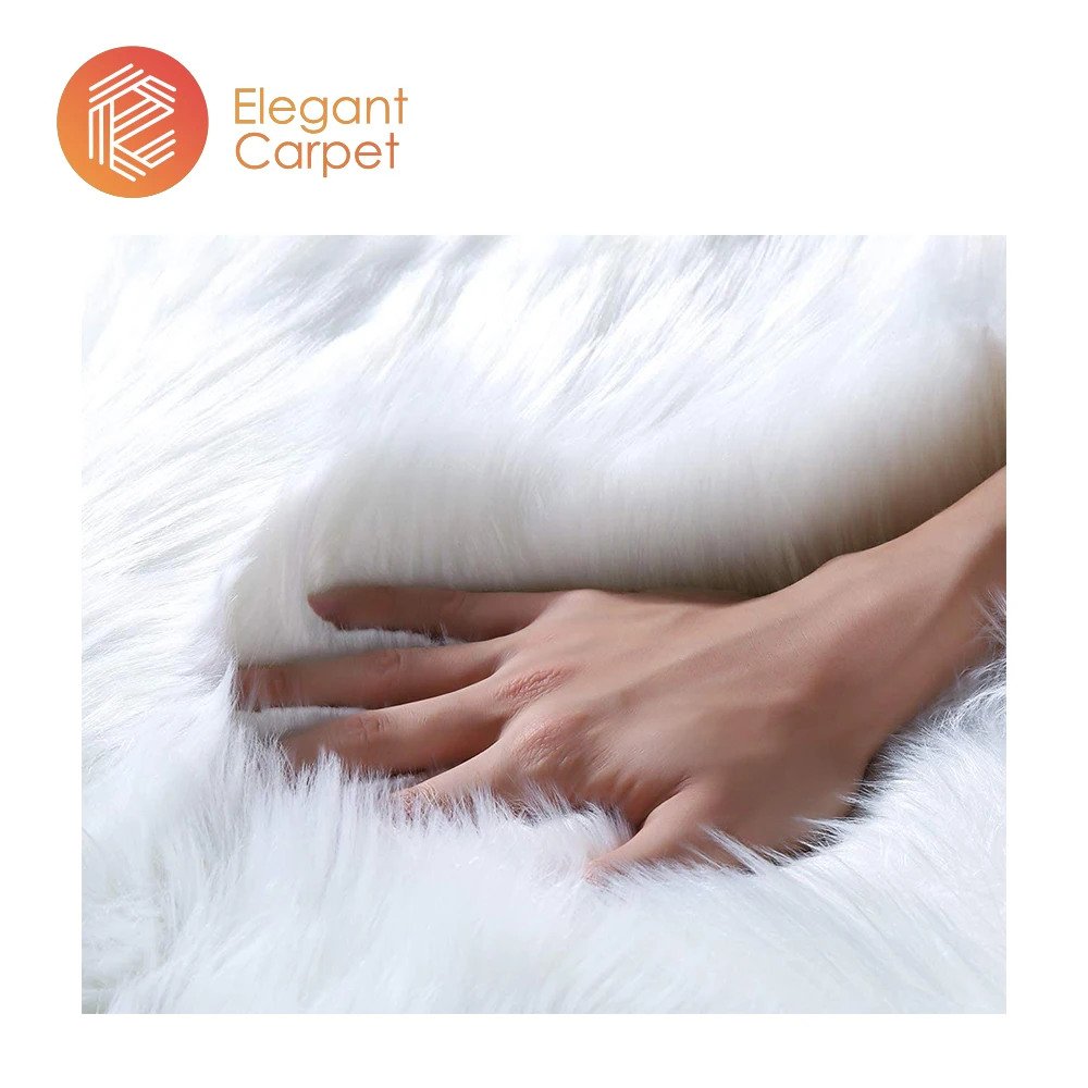 Soft faux fur sheepskin carpet area plush shag rug