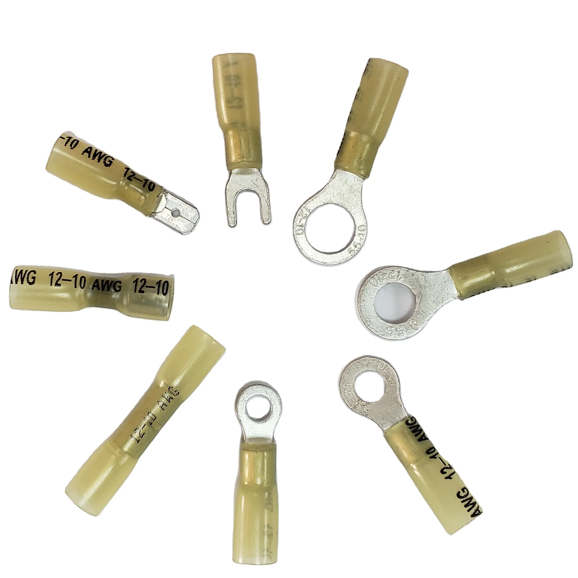 250pcs Various types Insulated Terminals Electrical Crimp Connector Butt Spade Ring Fork terminal Set Terminals Kits With Case