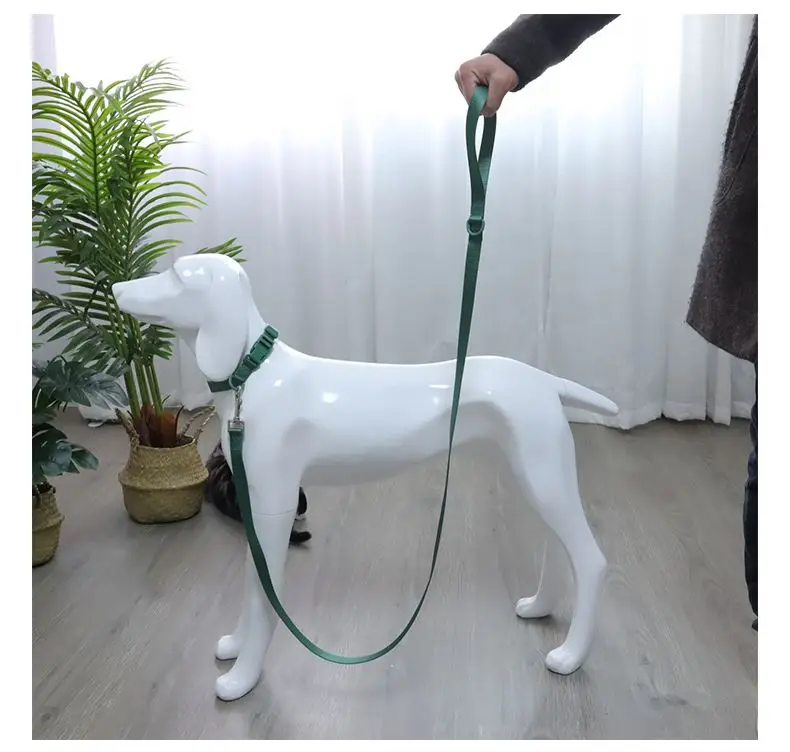 Muker Colorful Multifunction Nylon Dog Collar Leash Set Custom Color Pet Rope Leads Soft Polyester Webbing Wholesale