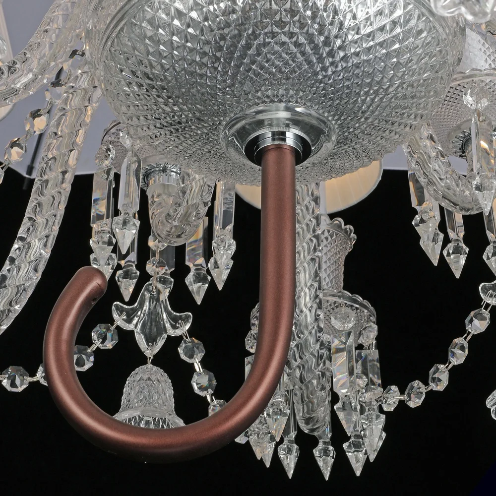 Italian Style 12 Lights Umbrella Hanging Crystal Chandelier Lighting with Lampshades