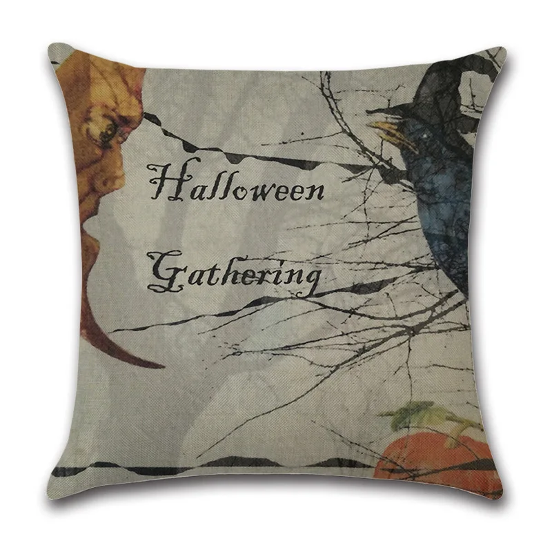 High quality Hold pillow case flax diablo series Halloween day home sitting room sofa cushion sets covers